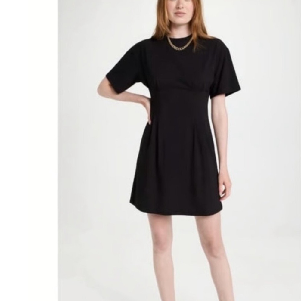 Theory Corset Tee Dress in Black Cotton Blend Size Medium